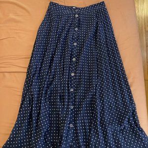 & other stories Blue Polka Dot Pleated Flowy Skirt